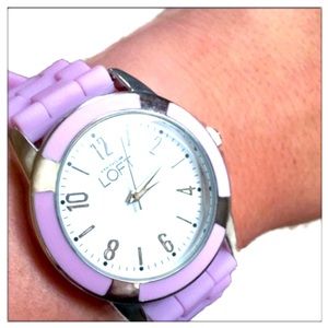 Ann Taylor LOFT Lavender Silicone Wrist Watch